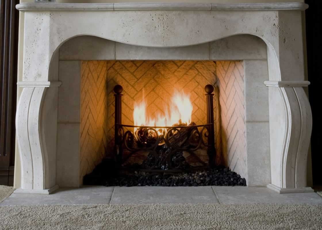 Brown Marble Bedroom Fireplace