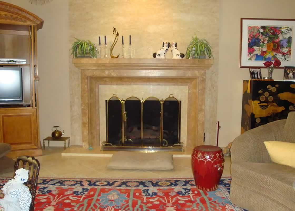 Travertine Fireplace