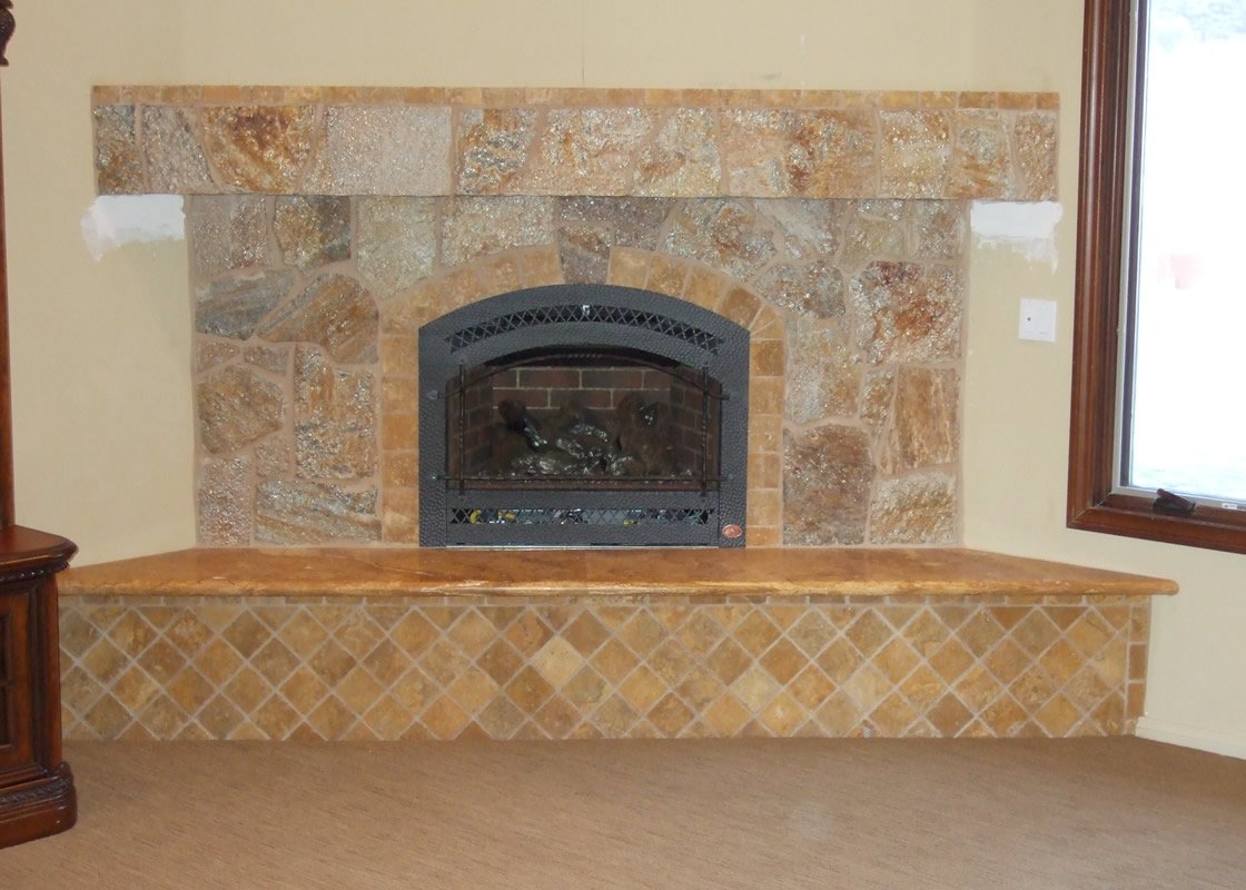 Rustic Marble Fireplace fabricators Palm Desert