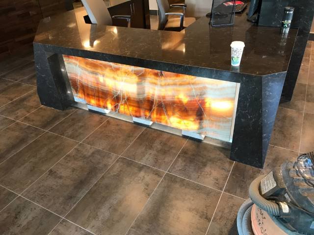 front reception granite top